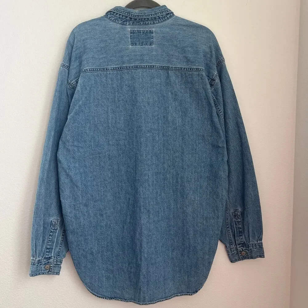 Vintage Levi's Red Tab Denim Button-Down Shirt L Western Cowboy Core Workwear